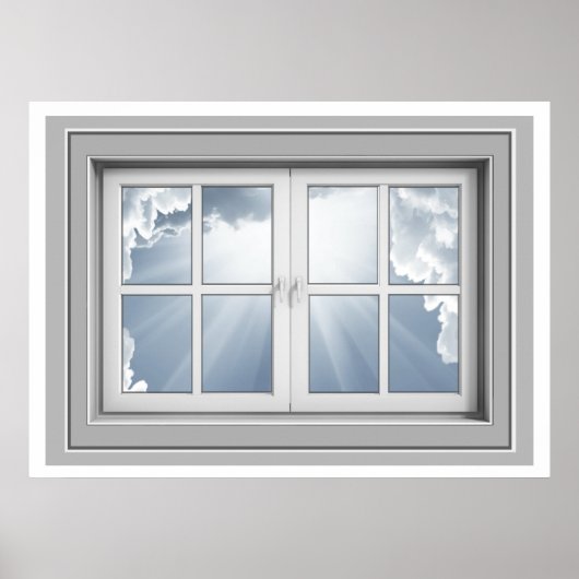 Venster Uitzicht Poster Goedemorgen (Voorkant)