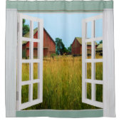 Venster Uitzicht van scheuren in de puinhoop Douchegordijn (Voorkant)