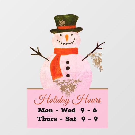 Venster Vakantie winkeluur Raamsticker (Vel)