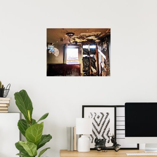 Venster van armoede poster (Thuiskantoor)