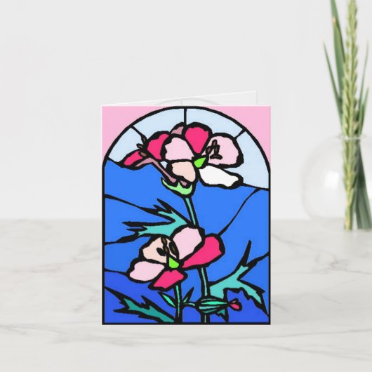 Venster van bloemen feestdagen kaart (Voorkant)