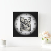 Venster van de Kerstman ~ Hallo Santa ~ op Oude Te Vierkante Klok (Huis)