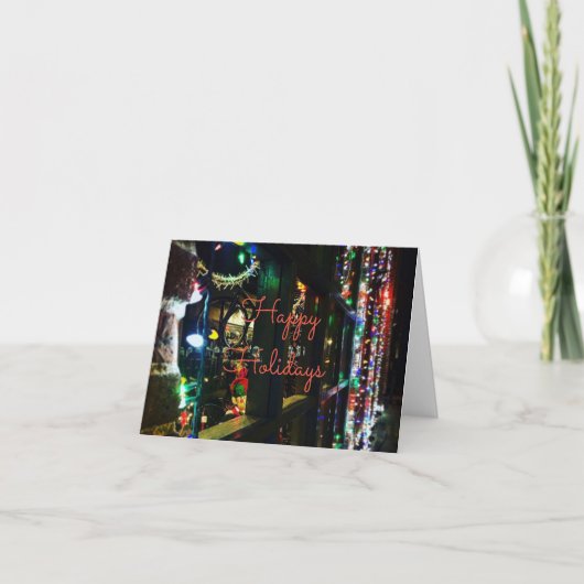 venster van de kerstwinkel feestdagen kaart (Voorkant)