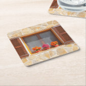 Venster van een spaanse Finca Kartonnen Onderzetters (Schuin)