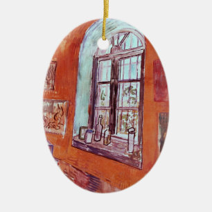 Venster van Vincent van Gogh's atelier in het asie Keramisch Ornament