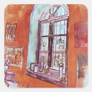 Venster van Vincent van Gogh's atelier in het asie Vierkante Sticker
