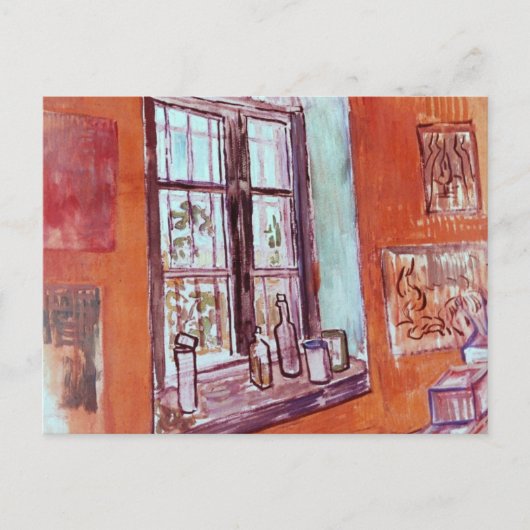 Venster van Vincent van Gogh's Studio op het Asiel Briefkaart (Voorkant)