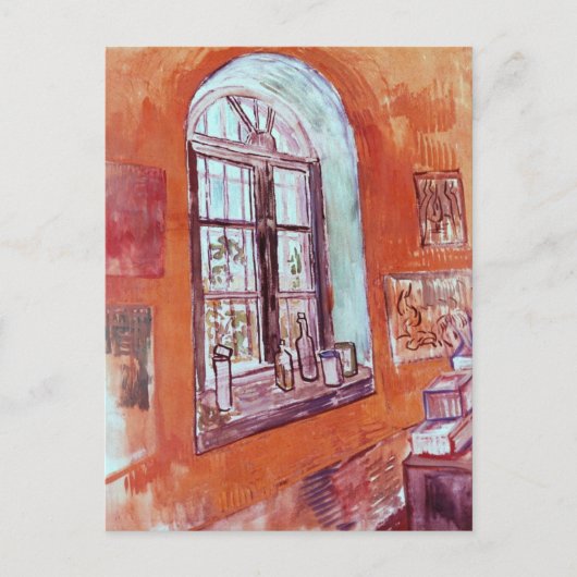 Venster van Vincent van Gogh's Studio op het Asiel Briefkaart (Voorkant)
