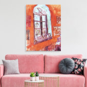 Venster van Vincent van Gogh's Studio op het Asiel Canvas Afdruk (Insitu (Woonkamer))