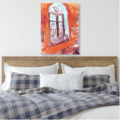 Venster van Vincent van Gogh's Studio op het Asiel Canvas Afdruk (Insitu (Slaapkamer))