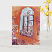 Venster van Vincent van Gogh's Studio op het Asiel Kaart (Gele Bloem)