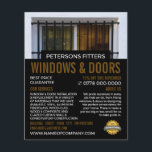 Venster, venster en deuren Fitter-bedrijf Flyer<br><div class="desc">Het gestreepte Venster,  Venster & het Bedrijf van de Fitter van de Deur Adverteren Flyer door de Opslag van het Visitekaartje.</div>