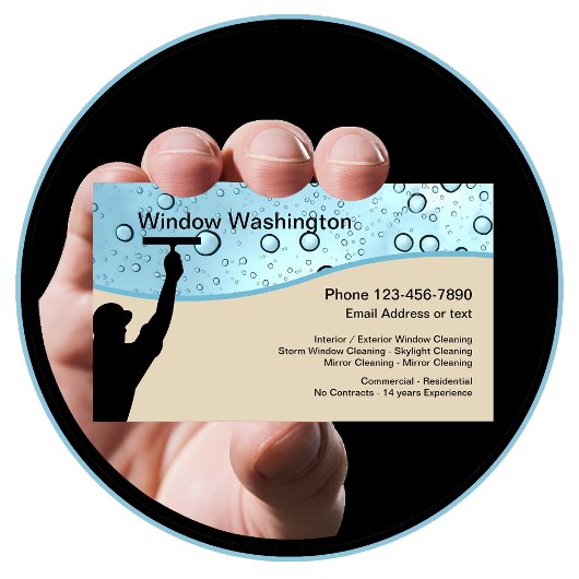 Venster wassen en reinigen visitekaartje