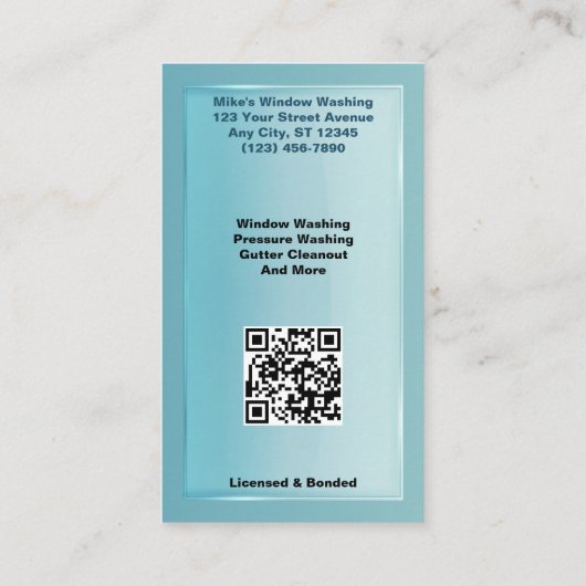 Venster wassen en reinigen visitekaartje (Achterkant)