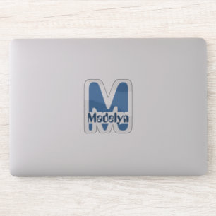 Venster Waterdicht blauw meisje Naam monogram lapt Sticker