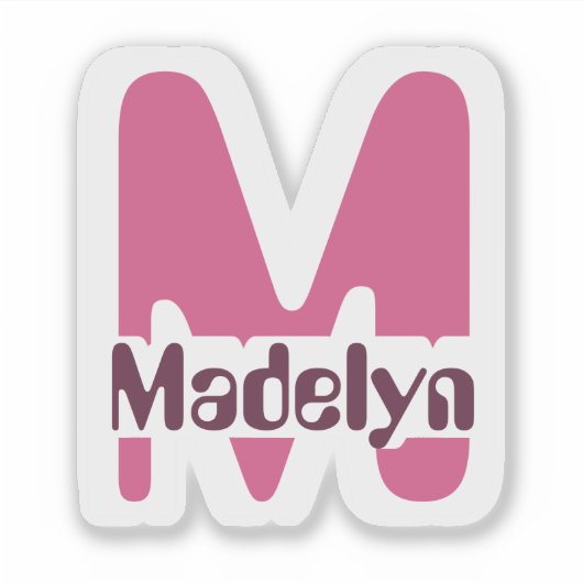 Venster waterdichte roze monogram (waterdicht) sticker (Voorkant)