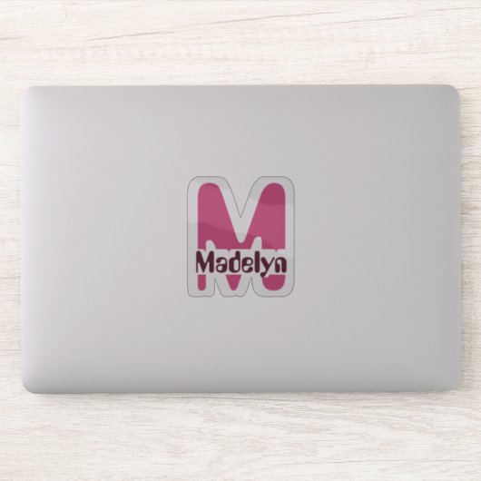 Venster waterdichte roze monogram (waterdicht) sticker (Computer)