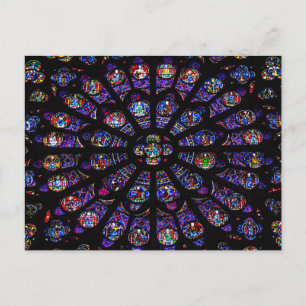 Venster Zuid-Roos in de kathedraal van Notre Dame Briefkaart