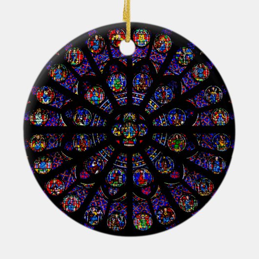 Venster Zuid-Roos Notre Dame Keramisch Ornament (Achterkant)