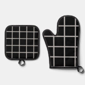 Venster Zwart-wit Ovenwant & Pannenlap Set (Voorkant)
