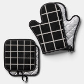 Venster Zwart-wit Ovenwant & Pannenlap Set (Voorkant / Achterkant)