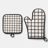 Venster Zwart-wit Ovenwant & Pannenlap Set (Voorkant)