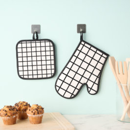 Venster Zwart-wit Ovenwant & Pannenlap Set