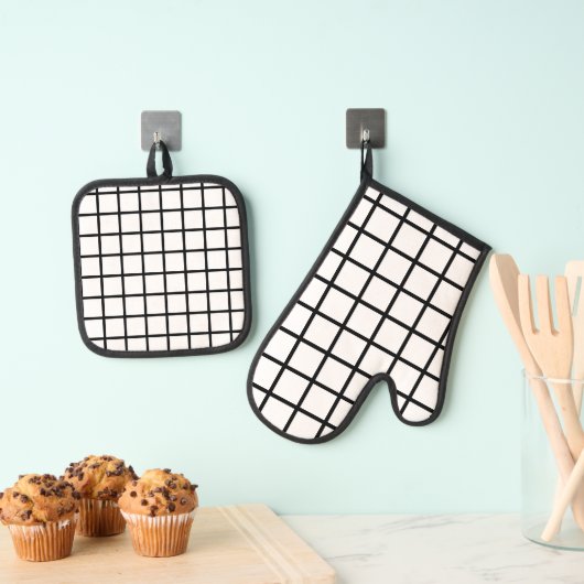 Venster Zwart-wit Ovenwant & Pannenlap Set (Insitu(Ophanging))