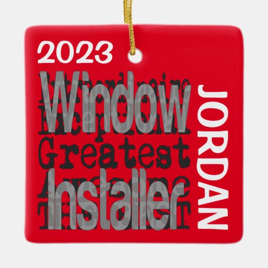 Vensterinstallateur buitengewoon aangepast keramisch ornament (Voorkant)