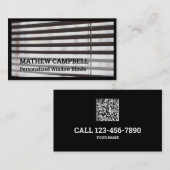 Vensterjaloezieën QR-code Zwart Visitekaartje (Voorkant / Achterkant)