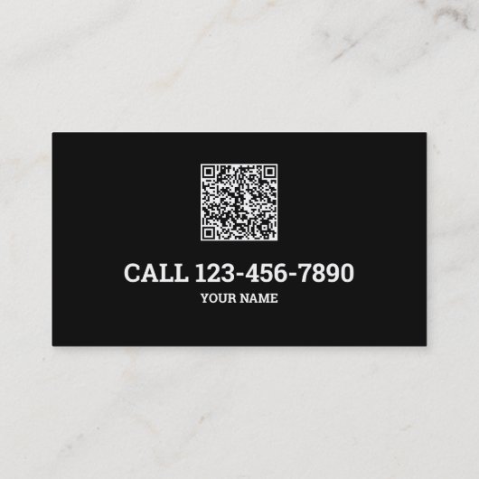 Vensterjaloezieën QR-code Zwart Visitekaartje (Achterkant)