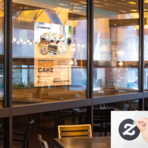 Vensterklemming voor bakkerijdiensten raamsticker