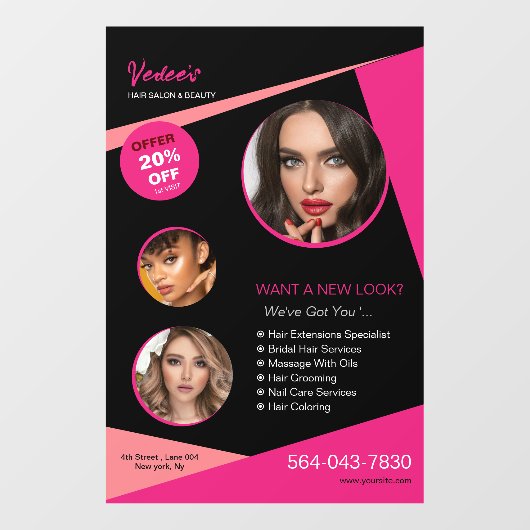 Vensterkoppeling Salon Services Raamsticker (Vel)