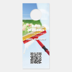 Vensterreiniging Aangepaste QR Deurhanger
