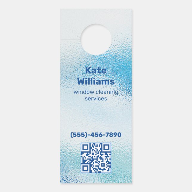Vensterreiniging Aangepaste QR Deurhanger (Voorkant)