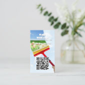 Vensterreiniging Aangepaste QR Visitekaartje (Staand voorkant)