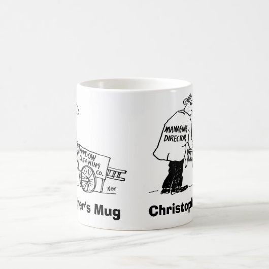 Vensterreinigingsbedrijf baas. Voeg Jouw namen toe Koffiemok (Center)