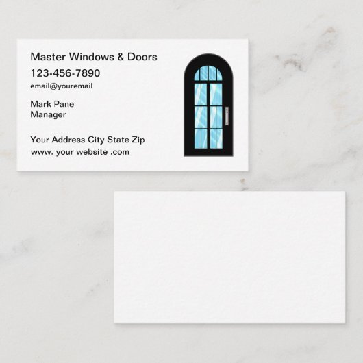 Vensters en deuren Moderne Visitekaartjes (Voorkant / Achterkant)