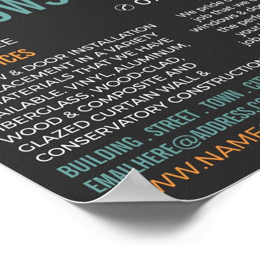 Vensters en deuren, venster- en deuropenbedrijf poster (Hoek)