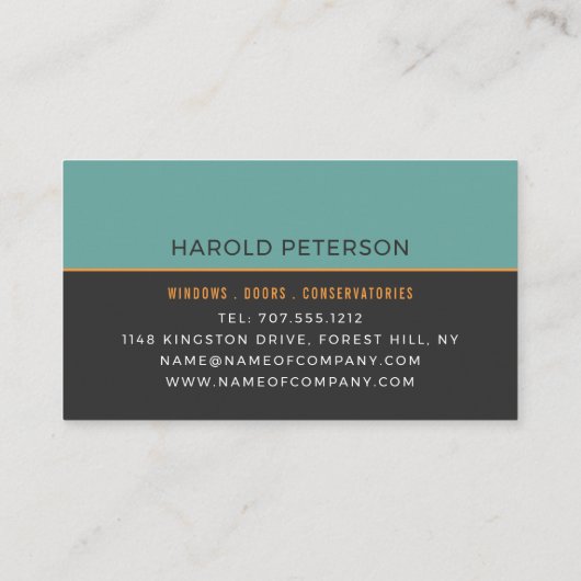 Vensters en deuren, venster- en deuropenbedrijf visitekaartje (Achterkant)