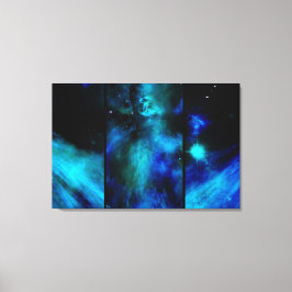 Vensters in ruimte -Blauwe Nebula Canvas Afdruk