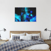 Vensters in ruimte -Blauwe Nebula Canvas Afdruk (Insitu (Slaapkamer))