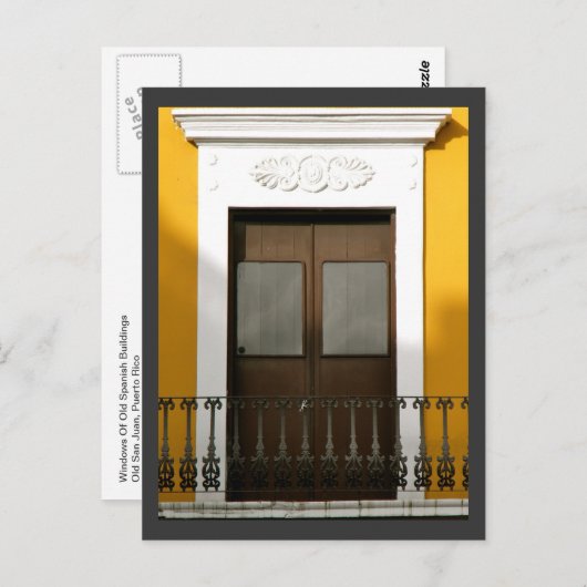 Vensters van Old San Juan, Puerto Rico Briefkaart (Voorkant / Achterkant)