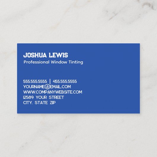 Venstertinten Visitekaartje (Achterkant)