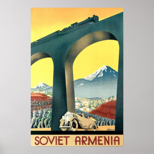 Ventage Art Deco Armenië Reizen Toerisme Poster (Voorkant)