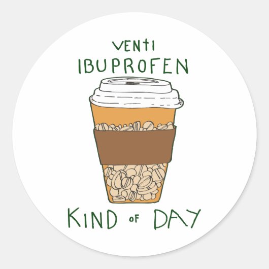 Venti Ibuprofen Soort Dag Ronde Sticker (Voorkant)