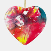 VENTIETISCHE MASKERADE FEITEN - MASKER IN RODE Har Keramisch Ornament (Achterkant)