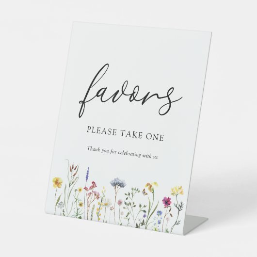 Ventilaanteken voor wilde bloemen reclamebord met voetstuk (Voorkant)