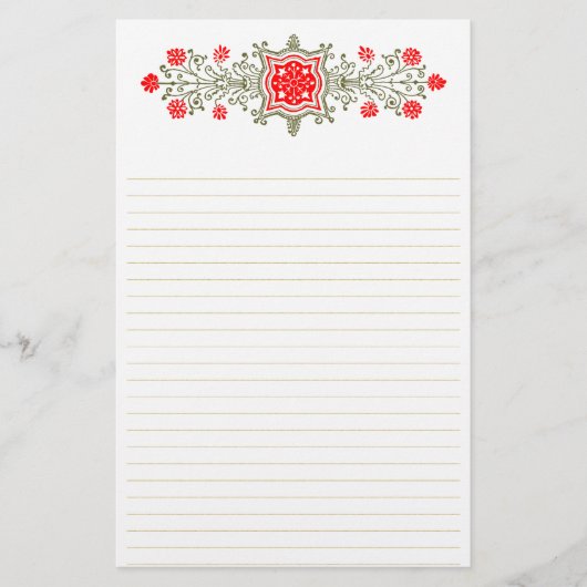 Ventilaterie met rode en gouden  kunst briefpapier (Voorkant)