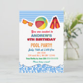 Ventilator ball-kleefpottenbakken Pool party Invit Kaart (Staand voorkant)